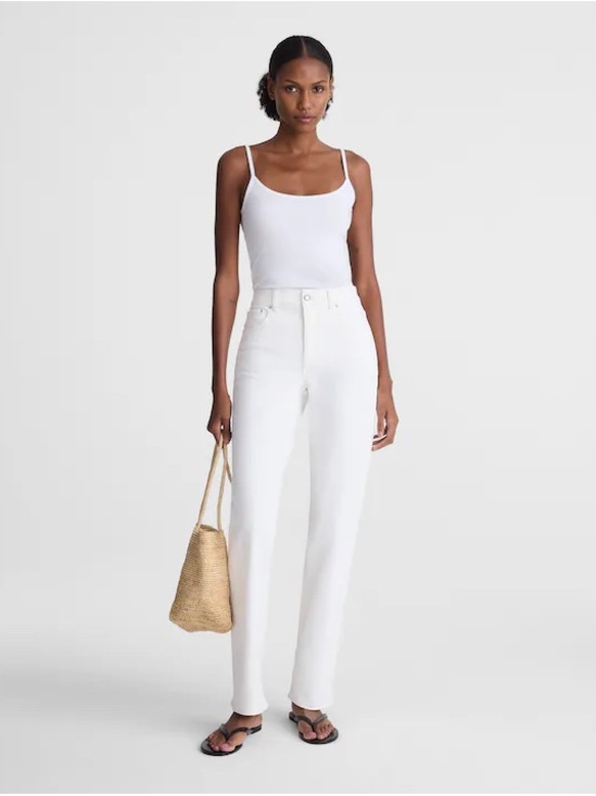 Madewell Denim - Madewell The Short Longline Straight Jeans in Tile White - Size 25S